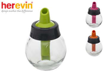 Сахарница с дозатором Herevin Colour Mix стеклянная 180мл 76983