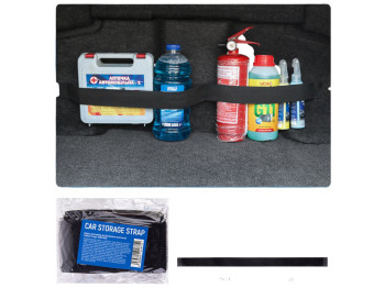 Ремень-органайзер Vitol, для багажника, эластичный, липучка, 2 отделения, 5×80см, цвет черный