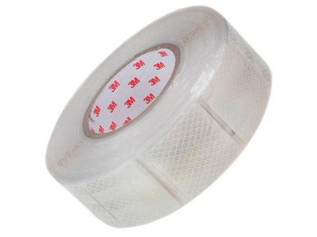 Лента светоотражающая, белая, 5см х 25м сигментированная