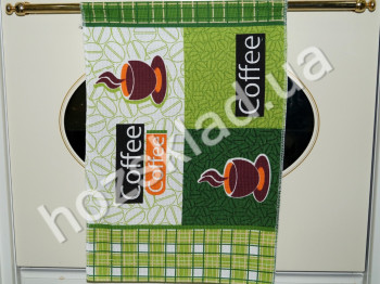 Полотенце кухонное 100% хлопок "Coffee" зеленое 51x31см