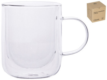 Чашка с двойной стенкой Classic стеклянная 300мл