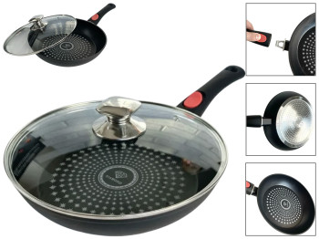 Сковорода з кришкою, знімна ручка, з антипригарним діамантовим покриттям, литий алюміній, 28см