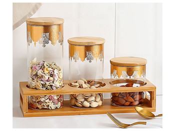 Банки на подставке Triple 31х11см (цена за набор 4 предмета)