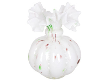 Ваза Roselle, ручная работа, стекло, 12×16,5см, цвет белый