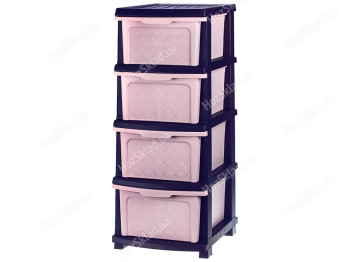 Комод R plastic Компакт Плюс на 4 ящика, пудра-баклажан, 34x40x86см, 04009