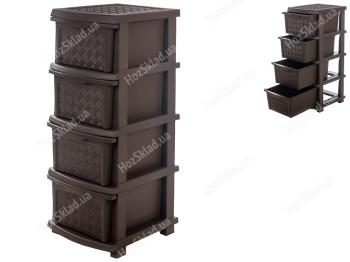 Комод R plastic Компакт на 4 ящики, коричневий, 34x40x86см, 04011