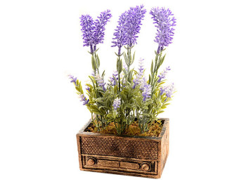 Искусственные цветы в горшке Лаванда в радио 19x14x22cм