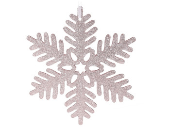 Новогодний декор Снежинка, цвет - светло-розовый, 25см