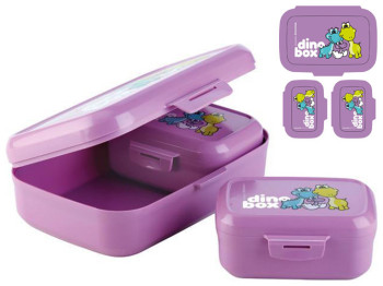 Набор контейнеров для закусок DINO 300мл, 300мл, 600мл фиолетовый (цена за набор 3пр) 82812