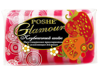Мыло туалетное глицериновое POSHE GLAMUOR Клубничный шейк 70г