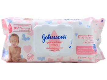 Влажные салфетки детские Johnson`s Baby "Нежная забота" без слез 72шт с клапаном