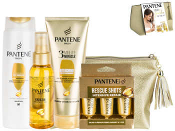Набір подарунковий жіночий Pantene (шамп.250мл+бальз.200мл+догляд 3х15мл+масло д/волосся100мл)