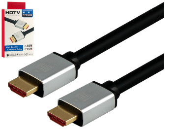 Кабель HDMI- HDMI 2.0V, 1,5м, 4K Premium, цвет черный