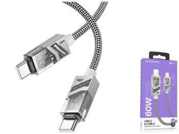 Кабель USB Borofone BU42 Octavia 60W Type-C to Type-C 1.2м Колір Сiрий