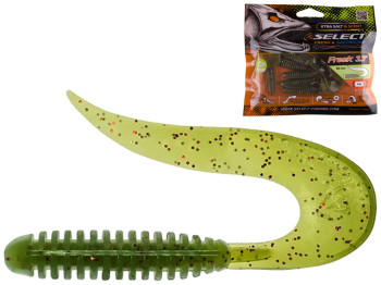 Приманка силиконовая твистер съедобная Select Freek 3,3 col.108 65мм (цена за упаковку 7шт)