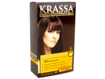 Гель-краска для волос стойкая "Krassa Perfect Color" с окислителем 9% тон 240 Каштан темный