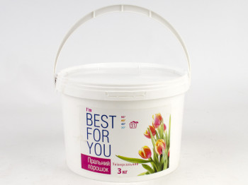 Стиральный порошок бесфосфатный универсальный "Best for You" 3кг (ведро) Чехия