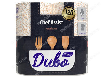 Бумажные полотенца Диво Premio Chef Assist, СГ 17г/м, 3х слойные, 120 отрывов, 2 рулона