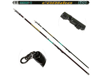 Вудка з кільцями Cornko, мікс карбон, 5м, колір чорно-зелений