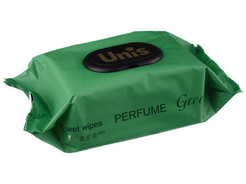Вологі серветки Unis Perfume Green антибактеріальні 84шт з клапаном