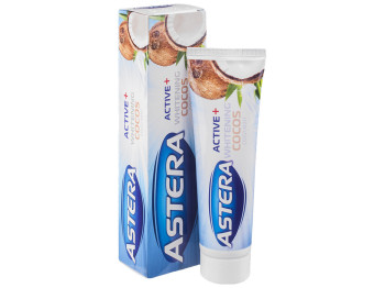 Зубная паста Astera Active+ Whitening Cocos "Отбеливающая кокос" с мятой 100мл