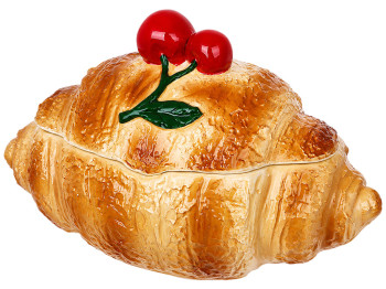 Банка керамічна Croissant з кришкою, коричнева, 600 мл, 21,7×12×13,3 см