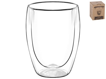 Стакан с двойной стенкой стеклянный 9,5х12см 350мл