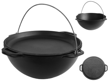 Казан азиатский чугунный Brizoll Азия чугунная крышка-сковорода 15л KA15-3