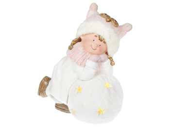 Декоративна фігура з LED - підсвічуванням Дівчинка в рожевій шапці, 46см
