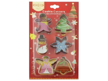 Формочки фигурные для печенья Merry Christmas, 17x30см (цена за набор 6шт)