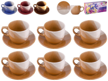 Набор чайный 12 предметов (чашка 240мл, блюдце 14см)