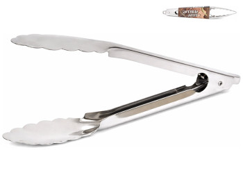 Щипці кухонні, нержавіюча сталь, 24,5х4см, колір сріблястий