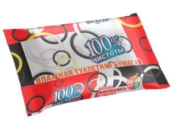 Папір туалетний вологий 100% чистоти 36шт