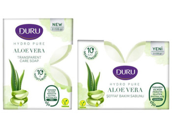 Мило Duru Hydro Pure, з екстрактом алое вера, прозоре, зволожувальне, 135г (ціна за 2 шт)