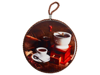 Доска разделочная Limited edition coffee time, подставка под горячее, круглая 16 см, цвет коричневый