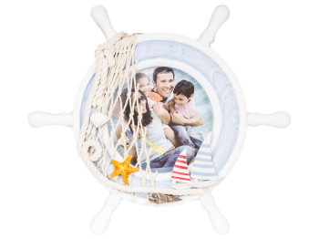 Фоторамка МДФ Штурвал зі склом D23см