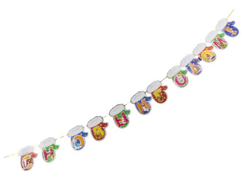 Гирлянда новогодняя бумажная Рукавички 176х20,5см