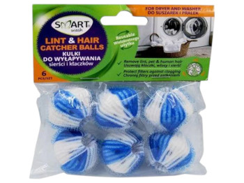 Кульки для прання Smart Wash, для збору ворсу та волосся, 6шт