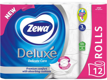 Туалетная бумага Zewa Deluxе Summer, 3х слойная, белая (цена за упаковку 12шт)