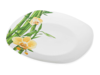 Тарілка квадратна "Бамбук і Орхідея жовта" 10.5" 25x25см