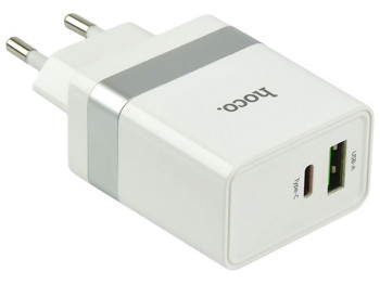 Сетевое зарядное устройство Hoco N21 Topspeed PD30W+QC3.0 Type-C to Type-C Цвет Белый