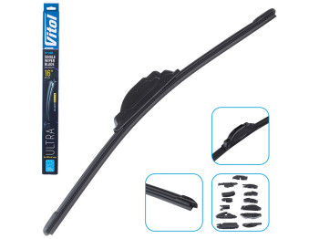 Щетка стеклоочистителя бескаркасная VITOL ULTRA 16, 40см, 13 адаптеров (VU-16400)