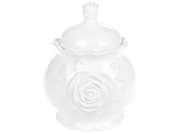 Банка Аеліта, для зберігання сипучих продуктів, 1,2л, колір - білий