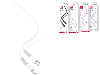 Кабель USB XO NB-Q226B 60W Silicone two-color Type-C to Type-C Цвет Белый