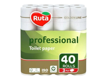Туалетная бумага Ruta professional, 3-слойная, 130 отрывов, 40 рулонов, цвет белый