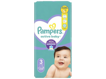 Подгузники Pampers Active Baby Midi, размер 3 (6–10 кг), 54шт