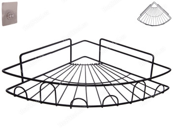 Полка в ванную угловая с держателем Stenson металлическая 23х23х6см