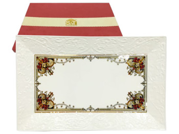 Блюдо фарфоровое Лаура прямоугольное 25,7х15,2см