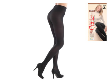 Колготки женские хлопковые Conte "Cotton" 150 den, размер 2, цвет nero (черный)