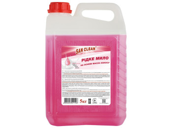 Рідке мило San Clean Рожеве, 5л